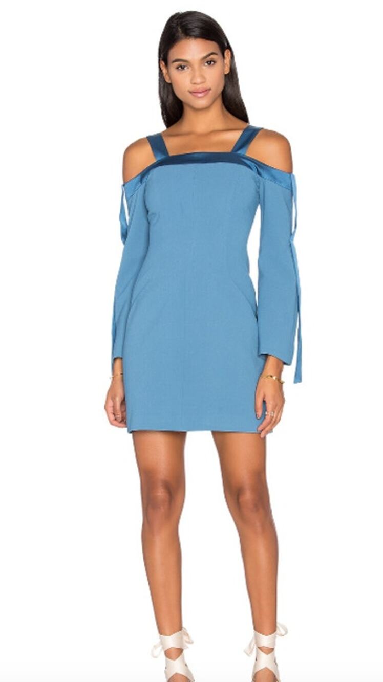 C/MEO Collective Indigo Blue Outgrown Long Sleeve Mini Dress Size M